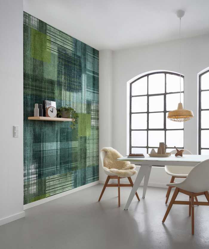 Photo murale intissé impression numérique Patchy Plaid