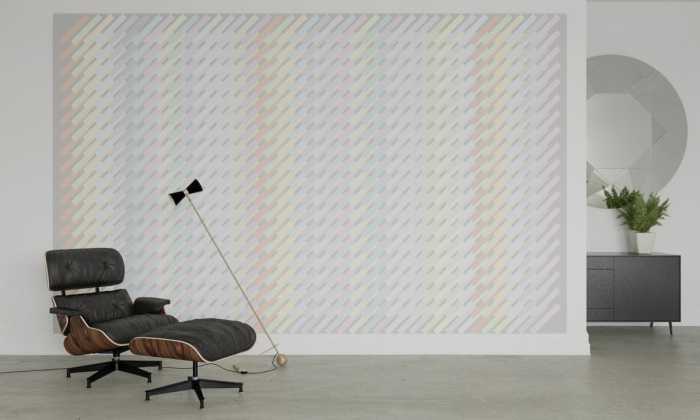 Photo murale intissé impression numérique Structure Hatching lightgrey-pastell