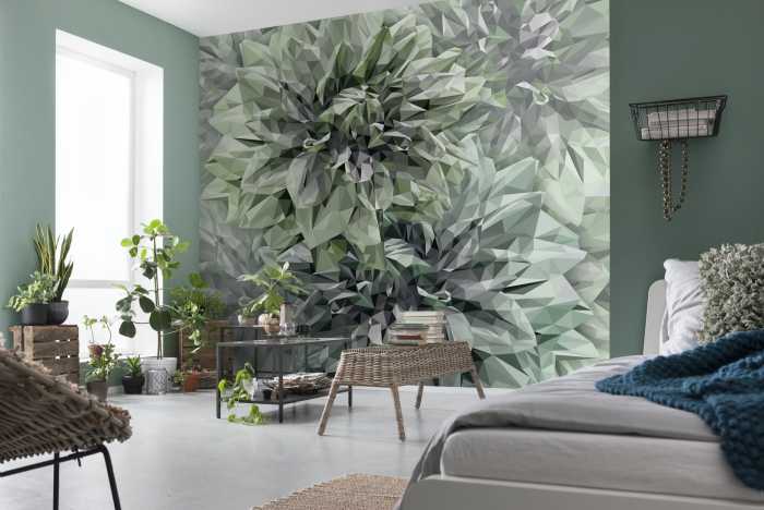 Photo murale intissé impression numérique Emerald Flowers
