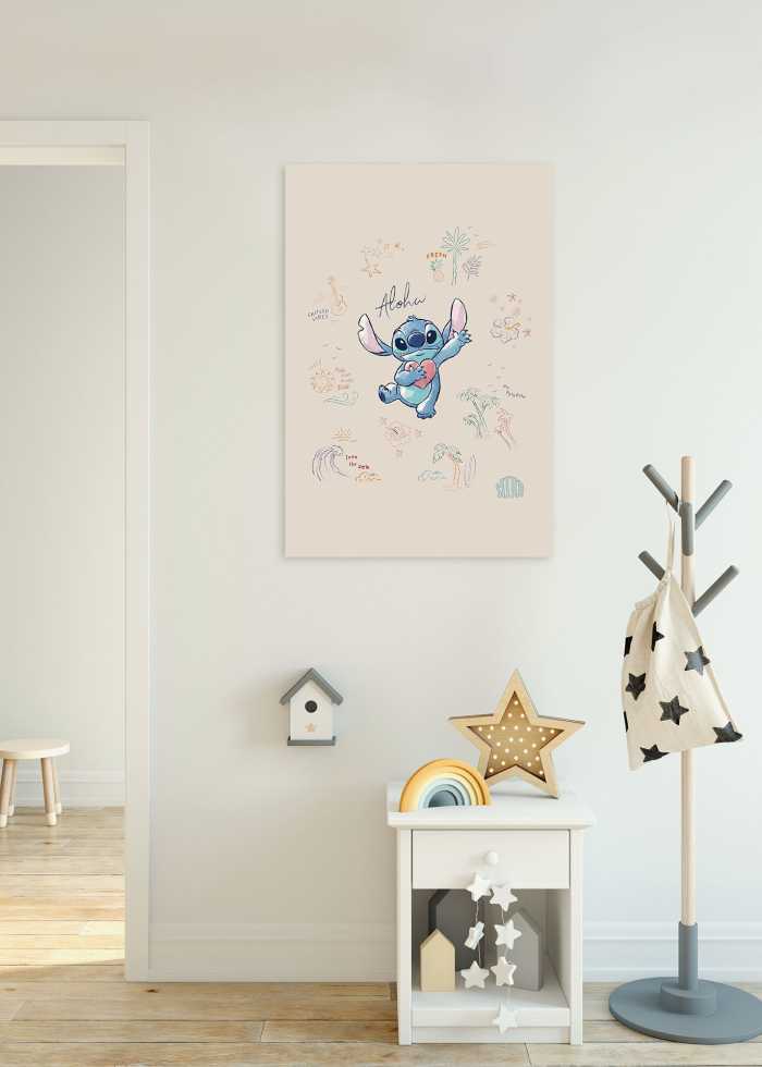 Toile Imprimé Disney Lilo and Stitch In the Sun
