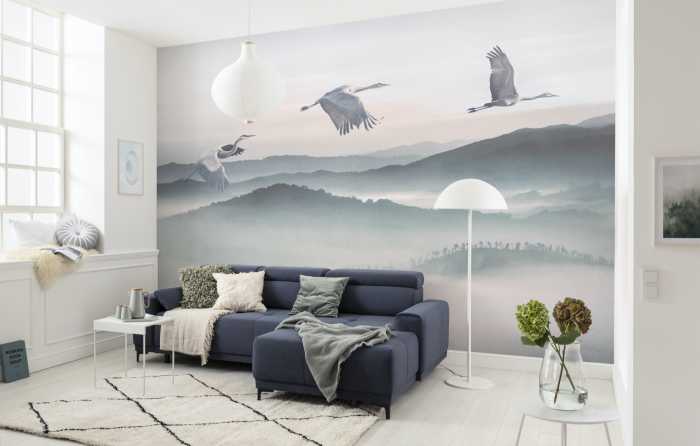 Photo murale intissé impression numérique Mystic Cranes