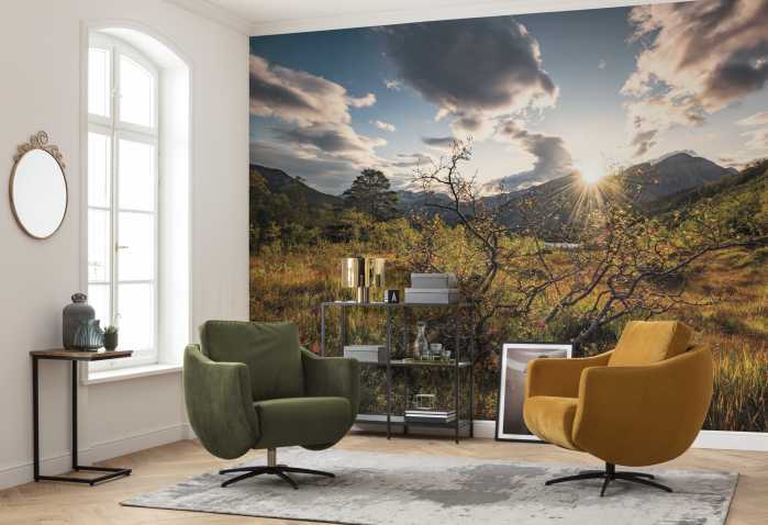 Photo murale intissé impression numérique Norwegische Herbstwelten