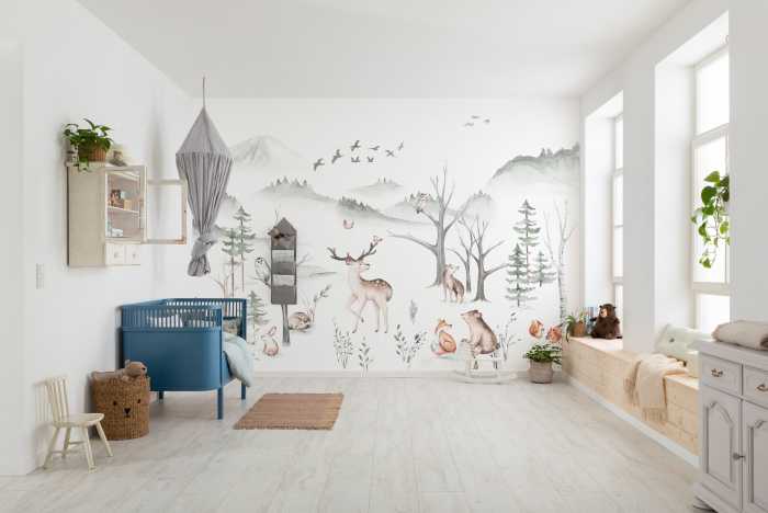 Photo murale intissé impression numérique Cozy Woods