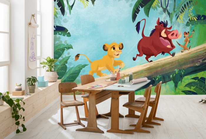 Photo murale intissé impression numérique Disney The Lion King Classic Jungle Team