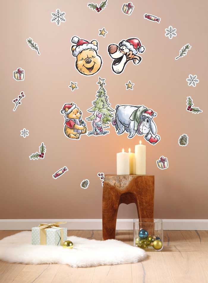 Sticker mural Winnie the Pooh Christmas