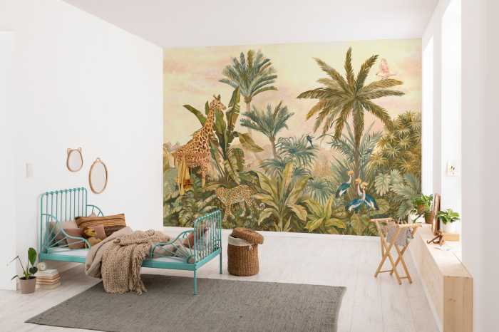 Photo murale intissé impression numérique Tropical Vintage Garden