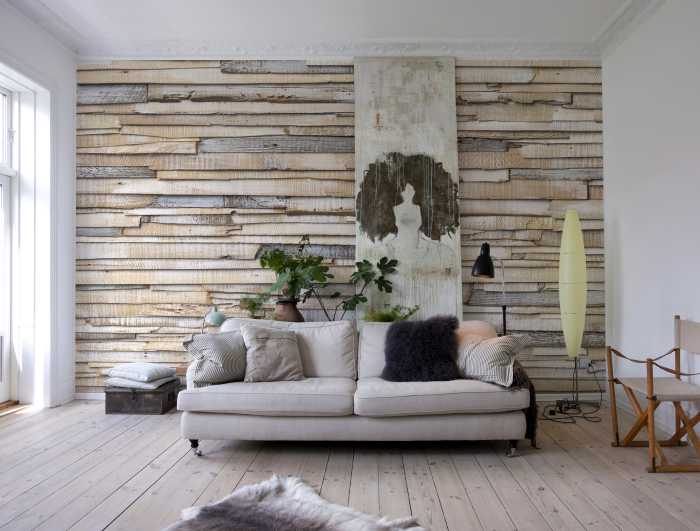 Photo murale Whitewashed Wood