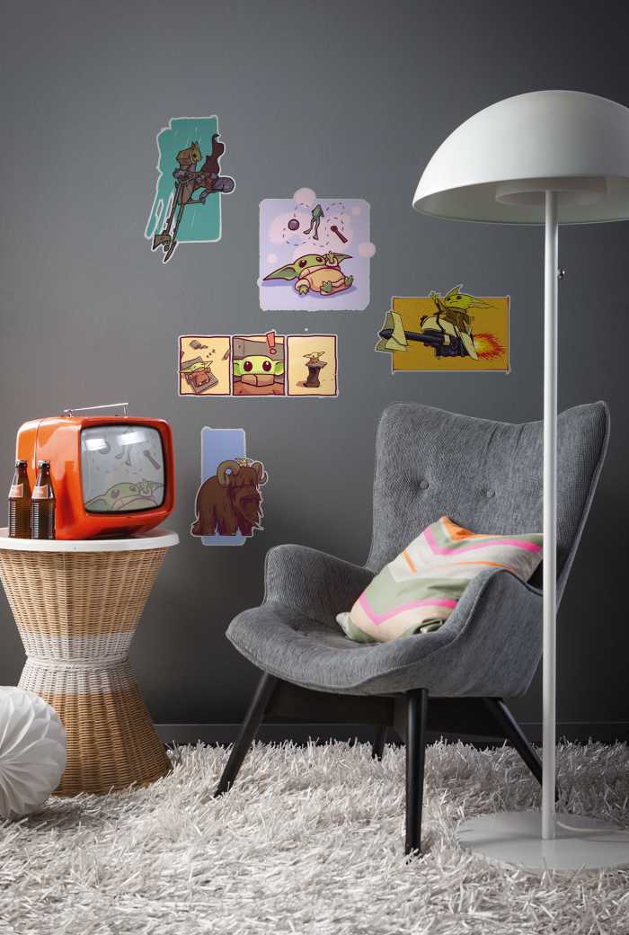 Sticker mural Mandalorian Funny Grogu