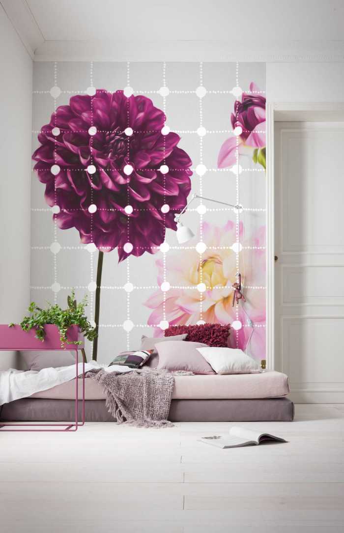 Photo murale intissé impression numérique Flowers & Dots
