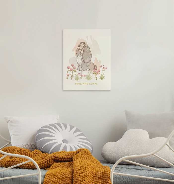 Toile Imprimé Disney Lady and the Tramp True and Loyal