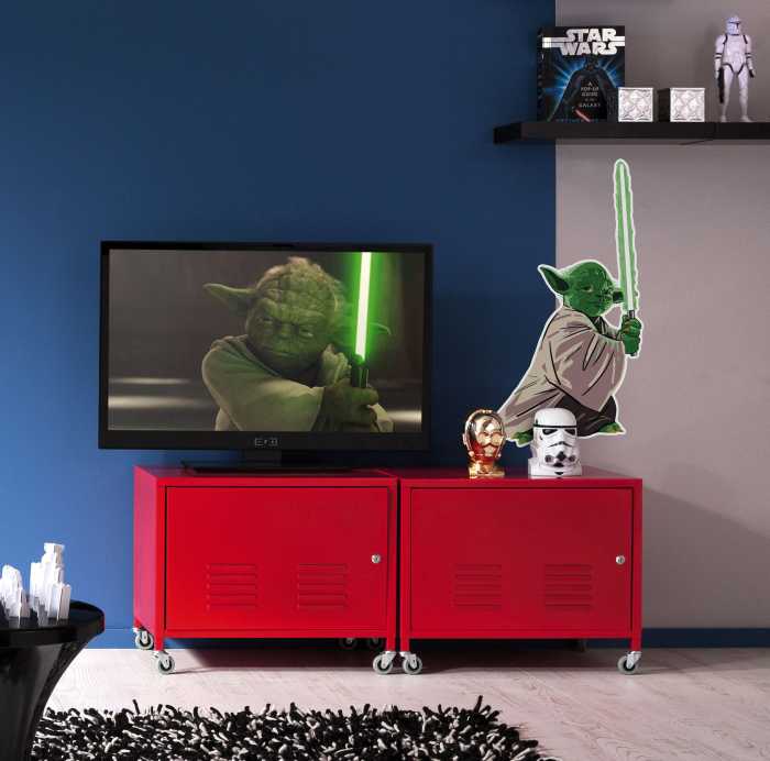 Sticker mural Star Wars Yoda training Session
