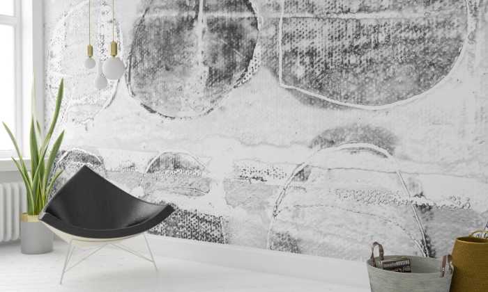 Photo murale intissé impression numérique Rolls Rolling grey-white