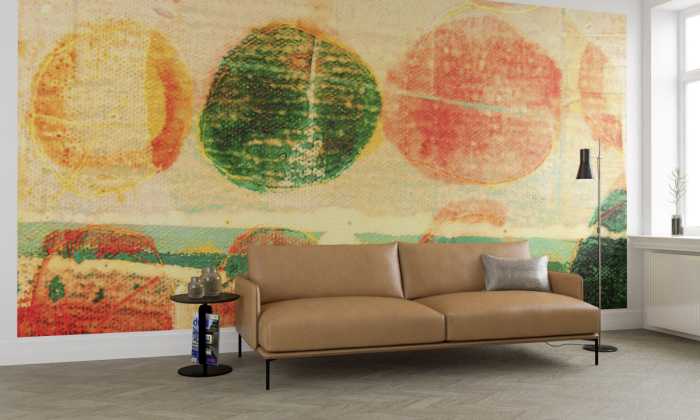 Photo murale intissé impression numérique Rolls Rolling apricot