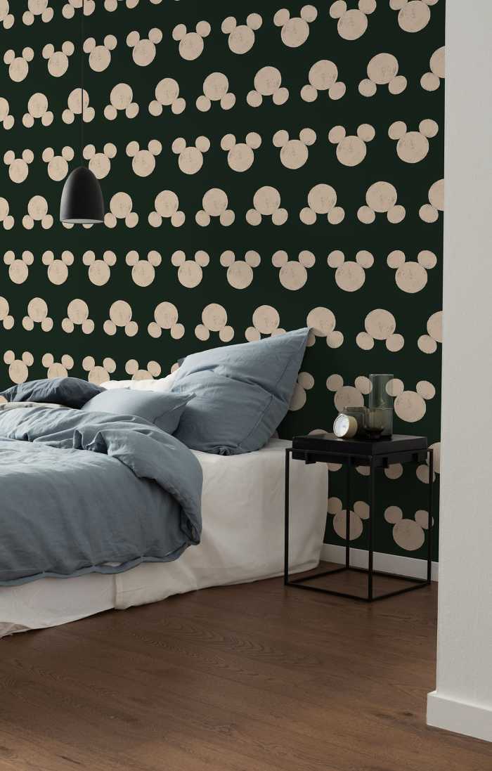 Photo murale intissé impression numérique Disney Mickey Mouse Green Heads