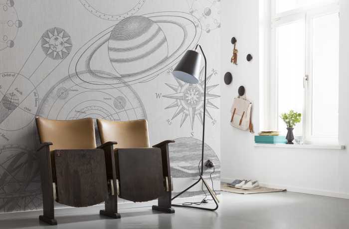 Photo murale intissé impression numérique Cosmos Sketch
