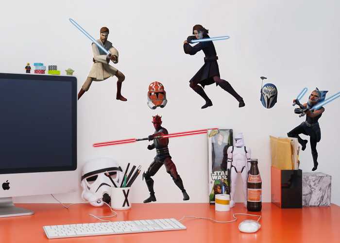 Sticker mural Clone Wars Showdown