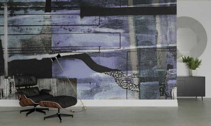 Photo murale intissé impression numérique Branche Dipping darkgrey