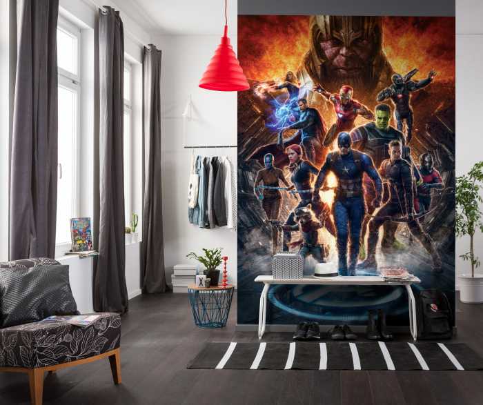 Photo murale intissé impression numérique Avengers vs Thanos