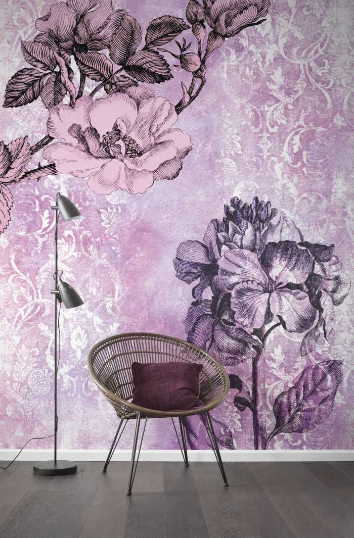 Photo murale intissé impression numérique Baroque Pink
