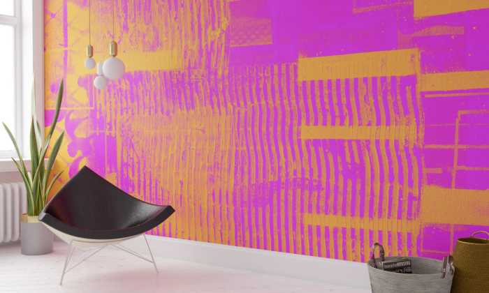 Photo murale intissé impression numérique Fringe Upswept pink-orange