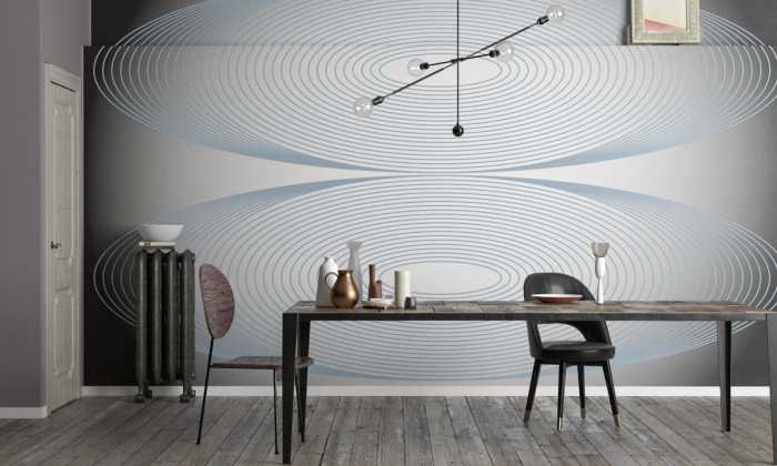 Photo murale intissé impression numérique Eyes Wide Open Duo bleu-grey-black