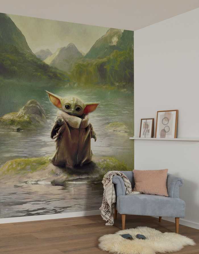 Photo murale intissé impression numérique Star Wars The Mandalorian Grogu Landscape