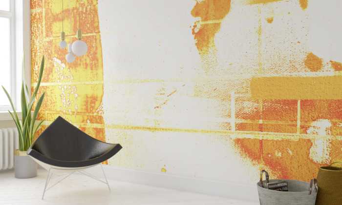 Photo murale intissé impression numérique Drops Lapping orange