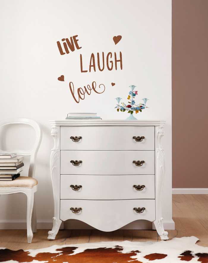 Sticker mural Live Laugh Love