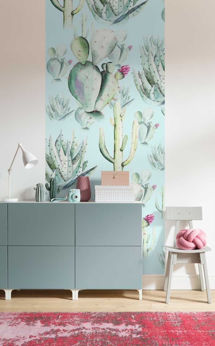 Photo murale intissé impression numérique Cactus Blue