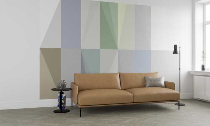 Photo murale intissé impression numérique Gem Stone Rhombus grey-bleu