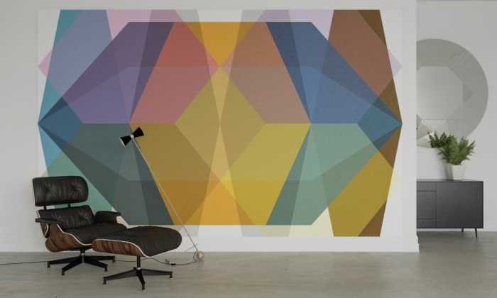 Photo murale intissé impression numérique Gem Stone Diamond green-orange-mocca