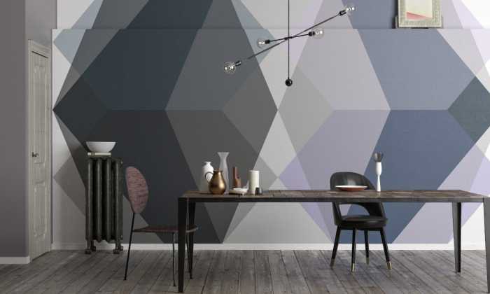 Photo murale intissé impression numérique Gem Stone Kite petrol-grey