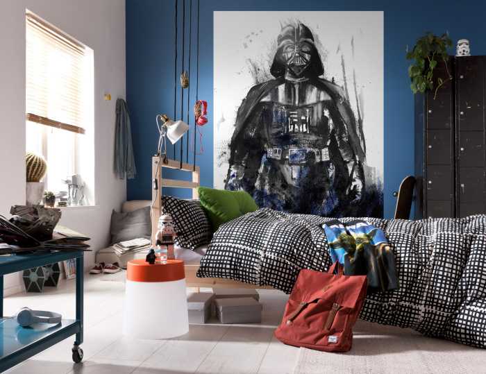 Photo murale intissé impression numérique Star Wars Watercolor Vader