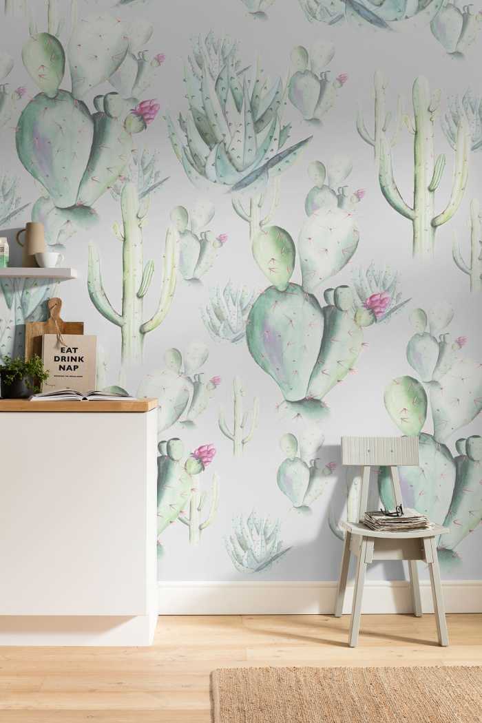 Photo murale intissé impression numérique Cactus Grey