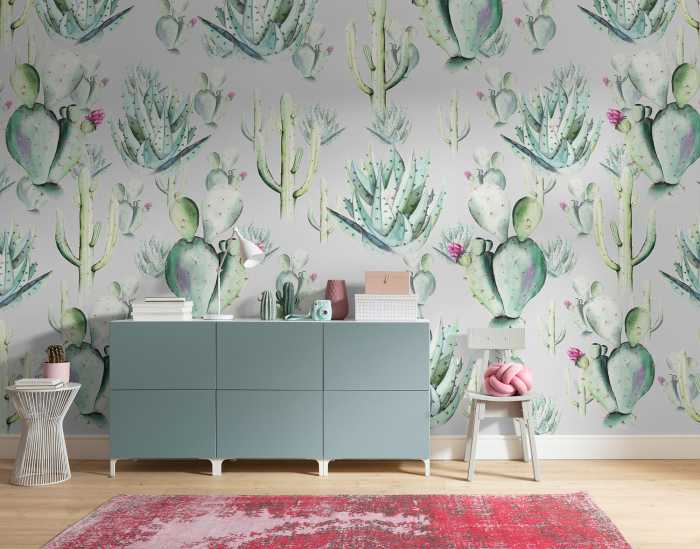 Photo murale intissé impression numérique Cactus Grey