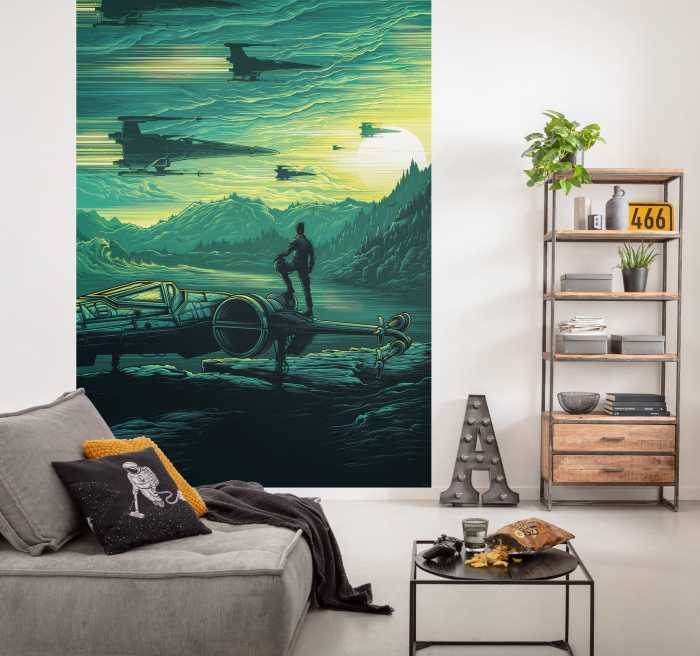 Photo murale intissé impression numérique Star Wars X-Wing Assault Takodana