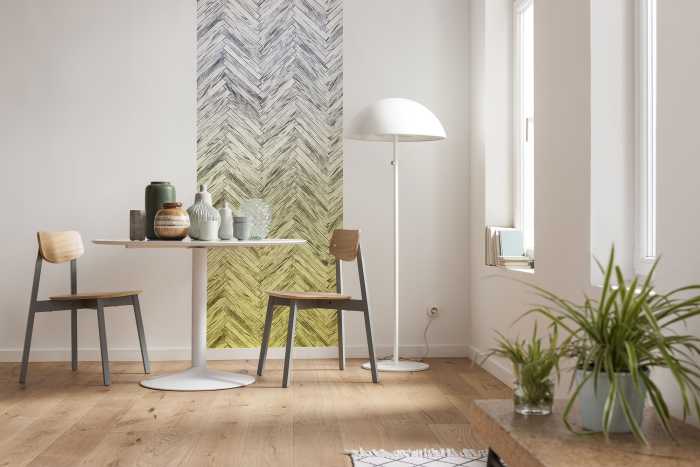 Panneau sur intissé  Herringbone Yellow Panel