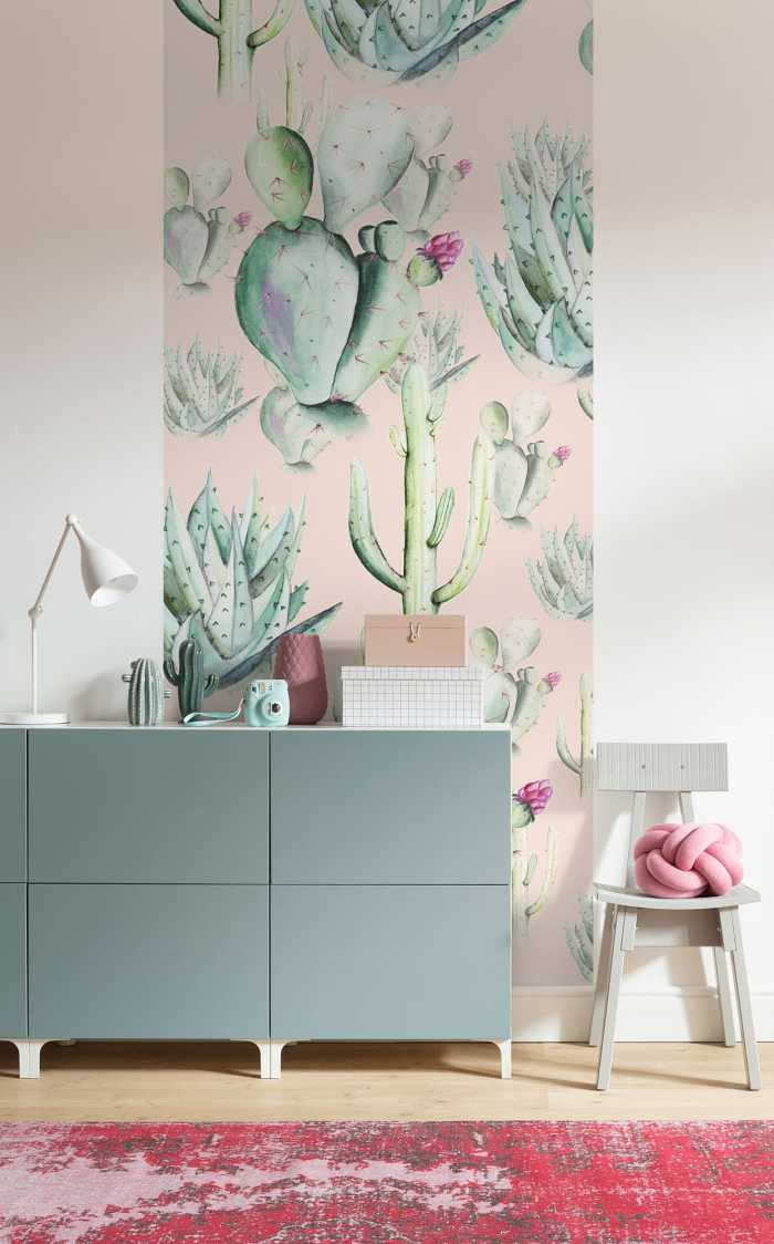Photo murale intissé impression numérique Cactus Rose