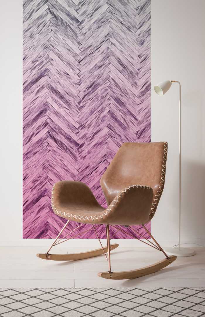 Panneau sur intissé  Herringbone Pink Panel