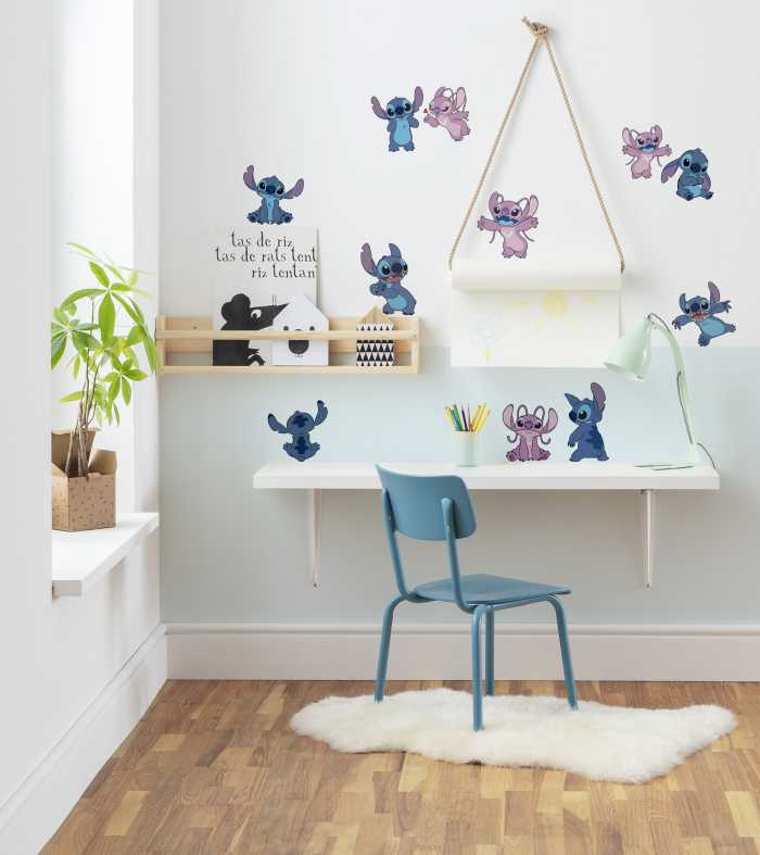 Sticker mural Disney Stitch and Angel Happy