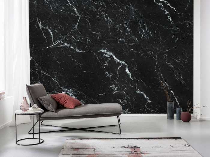 Photo murale intissé impression numérique Marble Nero