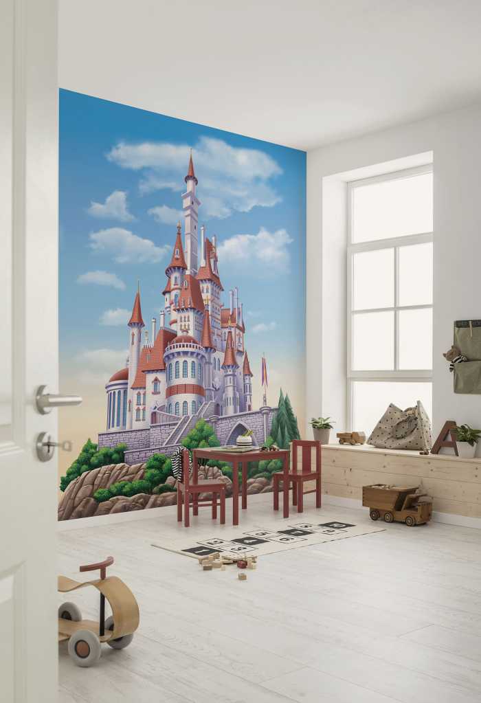 Photo murale intissé impression numérique Disney Princess Belle Castle