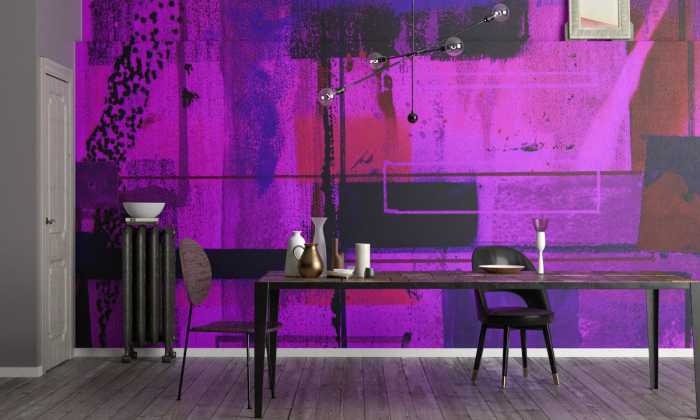 Photo murale intissé impression numérique Liquids Dripping pink-blue