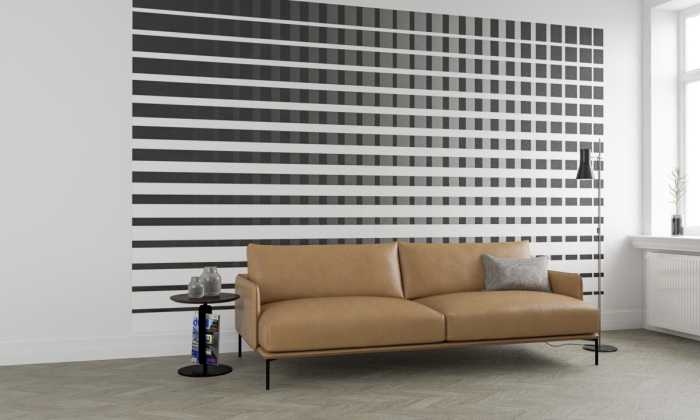 Photo murale intissé impression numérique Griddy whiteblack-grey