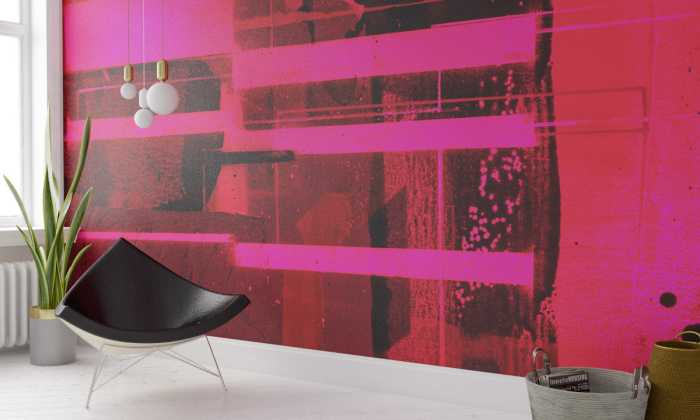 Photo murale intissé impression numérique Bars Floating red
