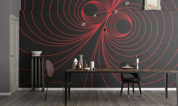 Photo murale intissé impression numérique Infinite Glimpse Duo black-red