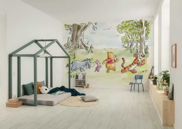 Photo murale intissé impression numérique Disney Winnie the Pooh Walk Together