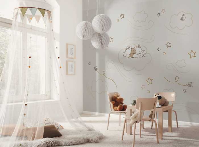 Photo murale intissé impression numérique Disney Winnie the Pooh Sleepy Little Bear
