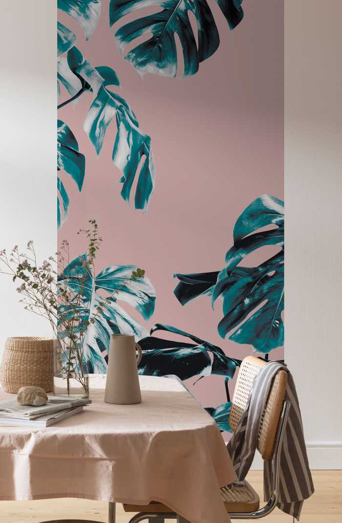 Photo murale intissé impression numérique Monstera Rosé Panel 