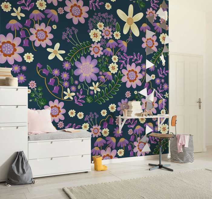 Photo murale intissé impression numérique Disney Minnie Mouse Gardening Club Blue